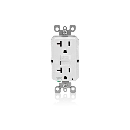 Leviton GFCI Receptacle, 20A, 125Vac, 5-20R, White GFWR2-W